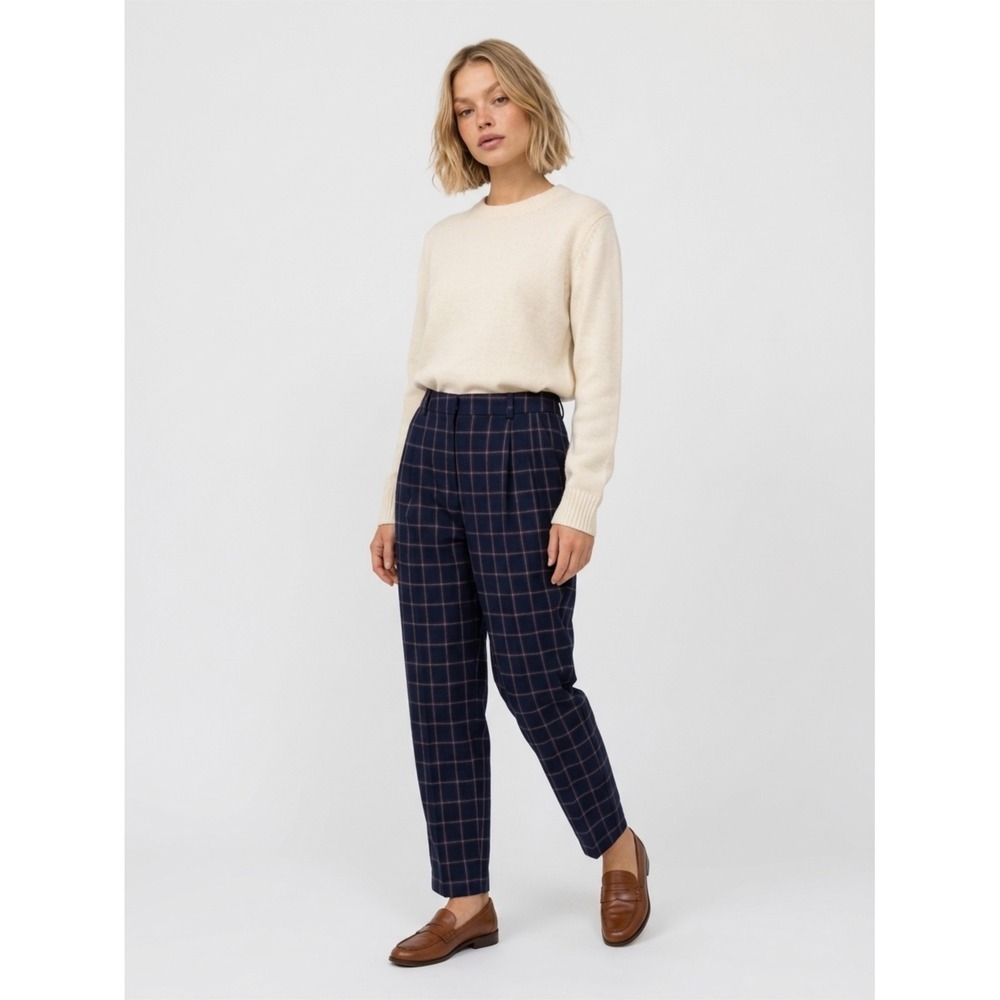 ASOS Plaid Dark Academia Preppy Pleated Trousers High Waist Baggy - 10